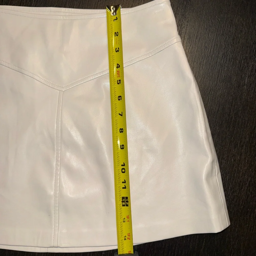 sundays Cream Faux Leather Mini Skirt - Picture 5 of 5